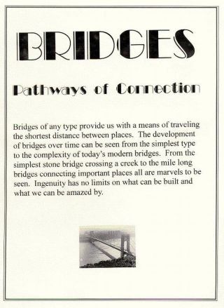 BRIDGES - PATHWAYS OF CONNECTION – sheet 1
