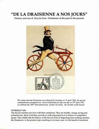 SINCE DRAISIENNE TO THE PRESENT (HISTORY OF BICYCLES) – sheet 1