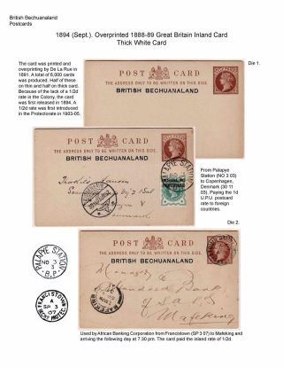 THE POSTAL STATIONERY CARDS OF BECHUANALAND – sheet 33