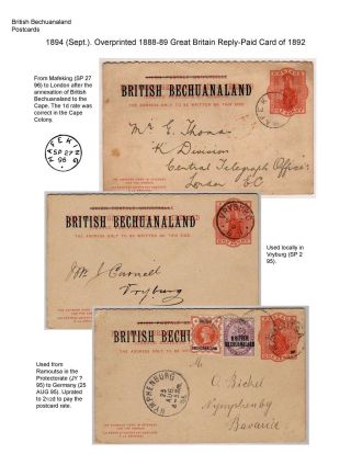 THE POSTAL STATIONERY CARDS OF BECHUANALAND – sheet 35
