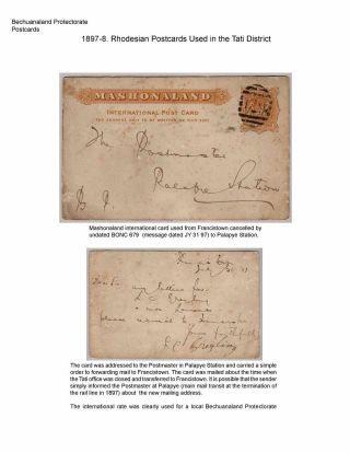 THE POSTAL STATIONERY CARDS OF BECHUANALAND – sheet 39