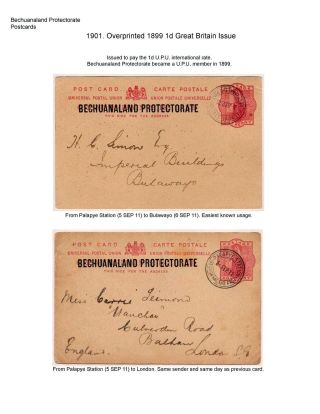 THE POSTAL STATIONERY CARDS OF BECHUANALAND – sheet 41