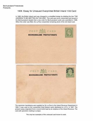 THE POSTAL STATIONERY CARDS OF BECHUANALAND – sheet 46