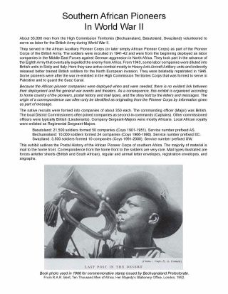 SÜDAFRIKANISCHEN PIONIEREN IN 2. WELTKRIEG – Blatt 1