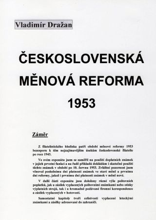CZECHOSLOVAK MONETARY REFORM 1953 – sheet 1