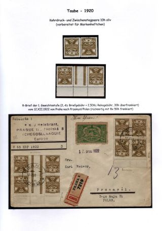CZECHOSLOVAKIA 1920-1923, TYPOGRAPHY STAMPS ISSUES – sheet 43