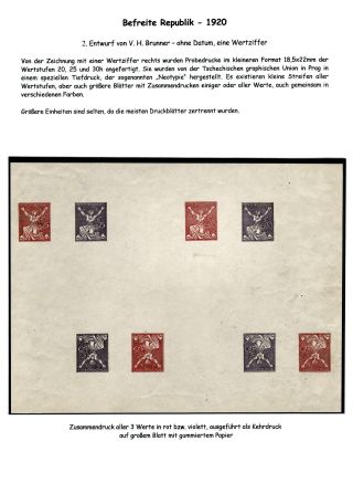 CZECHOSLOVAKIA 1920-1923, TYPOGRAPHY STAMPS ISSUES – sheet 54