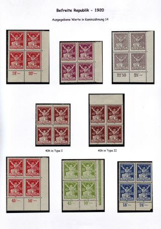 CZECHOSLOVAKIA 1920-1923, TYPOGRAPHY STAMPS ISSUES – sheet 66