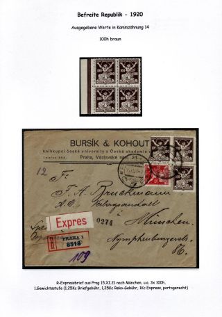 CZECHOSLOVAKIA 1920-1923, TYPOGRAPHY STAMPS ISSUES – sheet 67