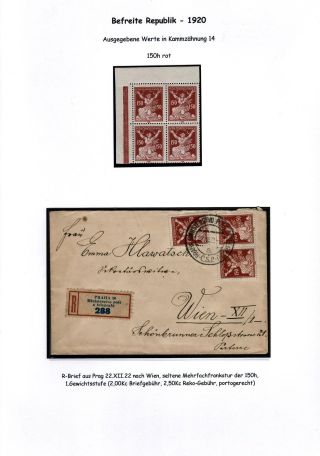 CZECHOSLOVAKIA 1920-1923, TYPOGRAPHY STAMPS ISSUES – sheet 68