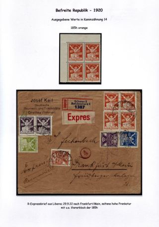 CZECHOSLOVAKIA 1920-1923, TYPOGRAPHY STAMPS ISSUES – sheet 69