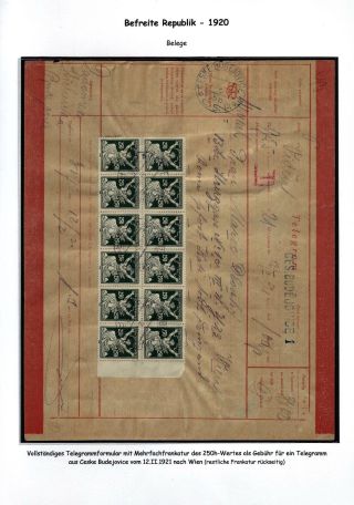 CZECHOSLOVAKIA 1920-1923, TYPOGRAPHY STAMPS ISSUES – sheet 71