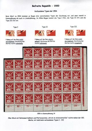 CZECHOSLOVAKIA 1920-1923, TYPOGRAPHY STAMPS ISSUES – sheet 75