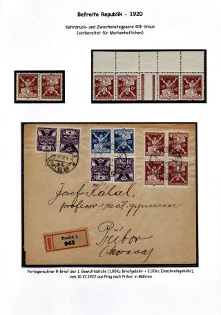 CZECHOSLOVAKIA 1920-1923, TYPOGRAPHY STAMPS ISSUES – sheet 81