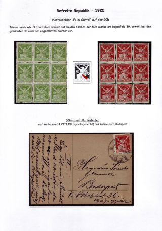 CZECHOSLOVAKIA 1920-1923, TYPOGRAPHY STAMPS ISSUES – sheet 86