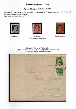 CZECHOSLOVAKIA 1920-1923, TYPOGRAPHY STAMPS ISSUES – sheet 87