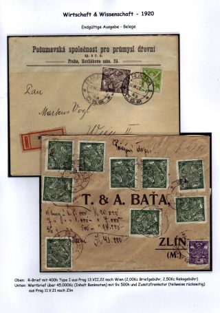 CZECHOSLOVAKIA 1920-1923, TYPOGRAPHY STAMPS ISSUES – sheet 119