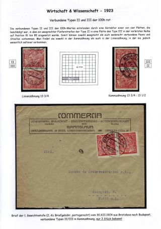 CZECHOSLOVAKIA 1920-1923, TYPOGRAPHY STAMPS ISSUES – sheet 125