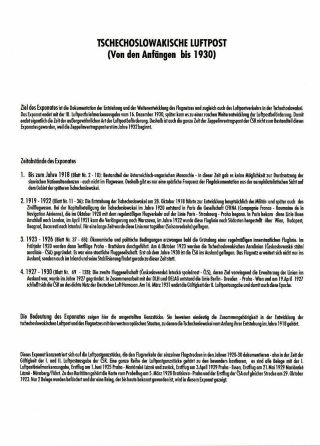 TSCHECHOSLOWAKISCHE LUFTPOST (VON DEN ANFÄNGEN BIS 1930) – Blatt 1