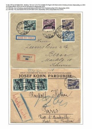 TSCHECHOSLOWAKISCHE LUFTPOST (VON DEN ANFÄNGEN BIS 1930) – Blatt 37