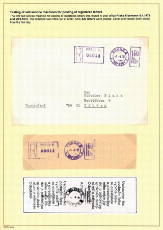 AUTOMATION VON EINGESCHRIEBENE POST IN TSCHECHOSLOWAKEI UND TSCHECHEI – Blatt 3