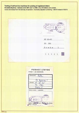 AUTOMATION VON EINGESCHRIEBENE POST IN TSCHECHOSLOWAKEI UND TSCHECHEI – Blatt 7