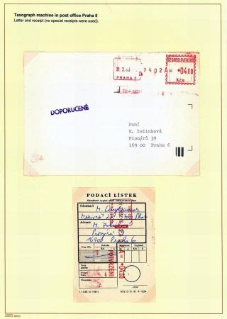 AUTOMATION VON EINGESCHRIEBENE POST IN TSCHECHOSLOWAKEI UND TSCHECHEI – Blatt 13