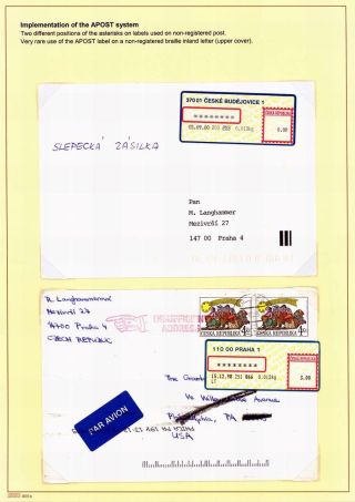 AUTOMATION VON EINGESCHRIEBENE POST IN TSCHECHOSLOWAKEI UND TSCHECHEI – Blatt 40