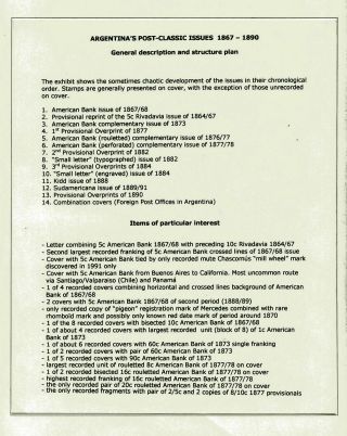 POSTKLASICKÁ VYDÁNÍ ARGENTINY 1867-1890 – list 1