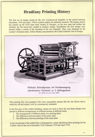 HRADCANY PRINTING HISTORY – sheet 1