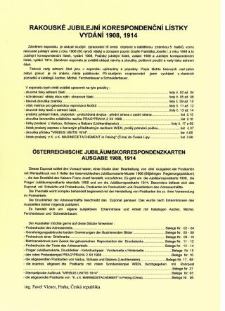 ÖSTERREICHISCHE JUBILÄUMSKORRESPONDENZKARTEN AUSGABE 1908, 1914 – Blatt 1