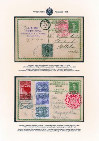 AUSTRIAN JUBILEE STATIONERY CARDS, ISSUE 1908, 1914 – sheet 43