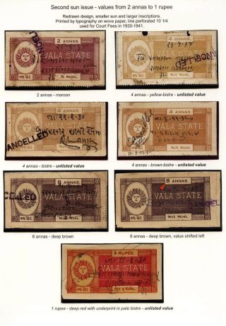 STEUERMARKEN DES INDISCHEN FÜRSTENSTAAT VALA – Blatt 5