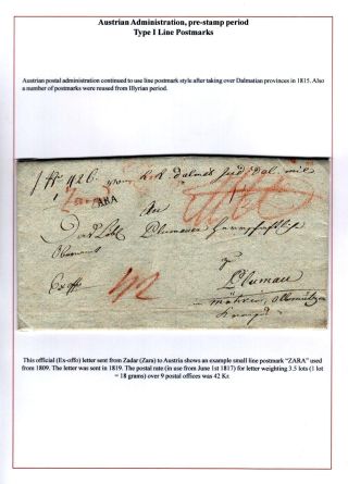 DALMAZIEN: POSTGESCHICHTE 1806-1960 – Blatt 7