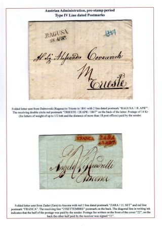DALMAZIEN: POSTGESCHICHTE 1806-1960 – Blatt 13