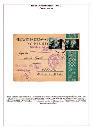 DALMAZIEN: POSTGESCHICHTE 1806-1960 – Blatt 60