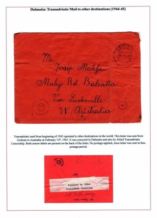 DALMAZIEN: POSTGESCHICHTE 1806-1960 – Blatt 74