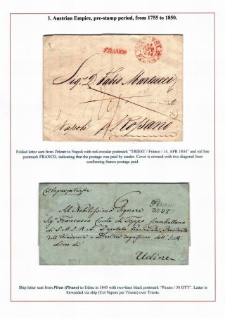 ISTRIEN: POSTGESCHICHTE 1830-1960 – Blatt 3