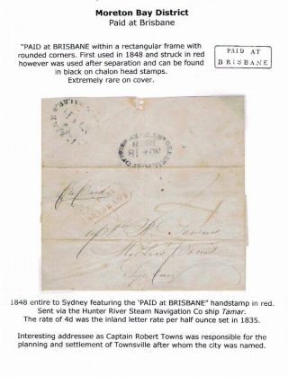 POSTAL HISTORY OF THE BRISBANE GPO 1840`s-1913 – sheet 2