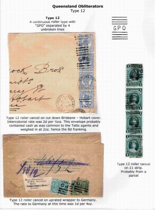 POSTAL HISTORY OF THE BRISBANE GPO 1840`s-1913 – sheet 11