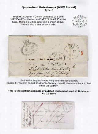 POSTAL HISTORY OF THE BRISBANE GPO 1840`s-1913 – sheet 12