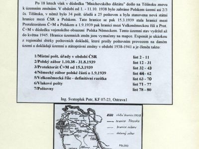 TĚŠÍNSKÉ SLEZSKO - POŠTOVNICTVÍ 1938-1941