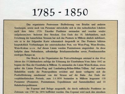 POŠTOVNÍ SPOJE NA MORAVĚ 1785-1850