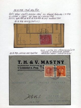 POST-WAR POSTAL FRANKING 1918-1919 - STAMPS AND CANCELLATION – sheet 2