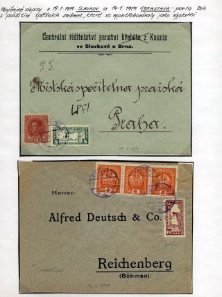 POST-WAR POSTAL FRANKING 1918-1919 - STAMPS AND CANCELLATION – sheet 4