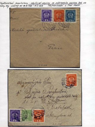 POST-WAR POSTAL FRANKING 1918-1919 - STAMPS AND CANCELLATION – sheet 6