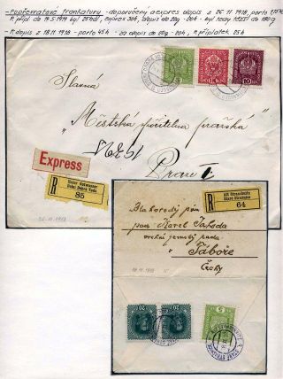 POST-WAR POSTAL FRANKING 1918-1919 - STAMPS AND CANCELLATION – sheet 9
