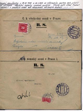 POST-WAR POSTAL FRANKING 1918-1919 - STAMPS AND CANCELLATION – sheet 10
