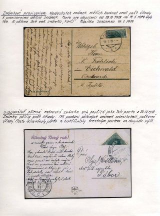 POST-WAR POSTAL FRANKING 1918-1919 - STAMPS AND CANCELLATION – sheet 12