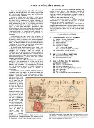 ITALSKÁ HOTELOVÁ POŠTA – list 1